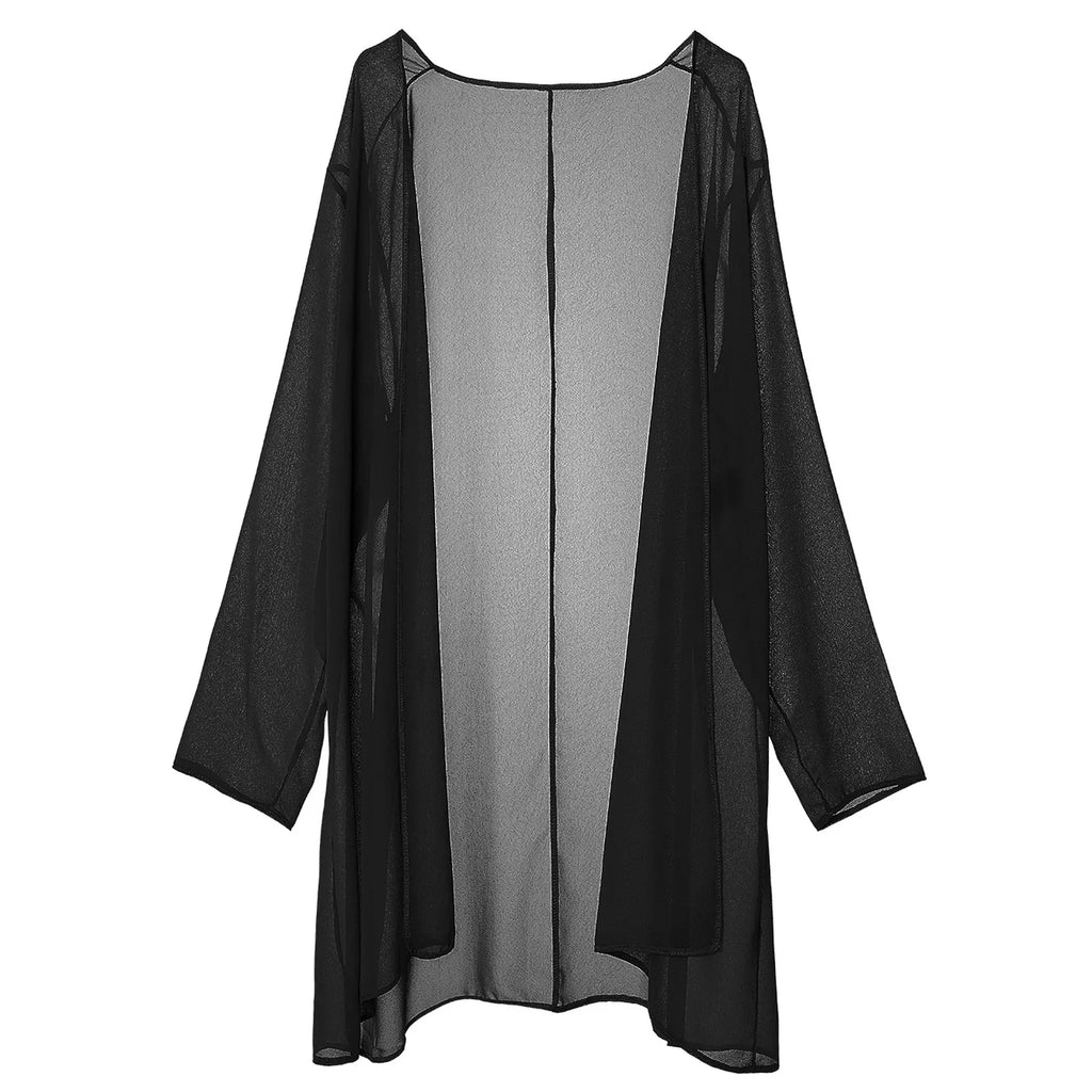 2 Pieces Chiffon Dress Set Women Casual Long Sleeve Solid Cardigan Dress Elegant Wedding Evening Party Dresses Clothing Vestidos