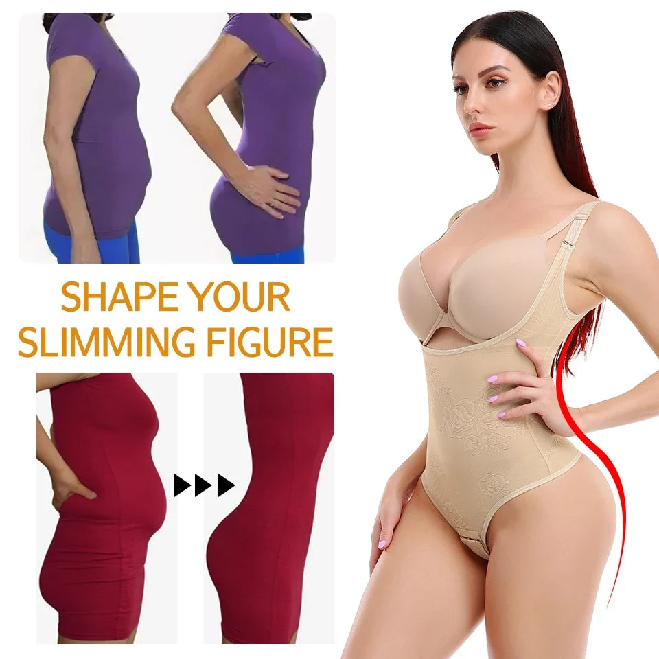 Women Shapewear Bodysuit New Tummy Control Shapewear Waist Trainer Thong Body Shaper Fajas Colombianas Slimming Underwear