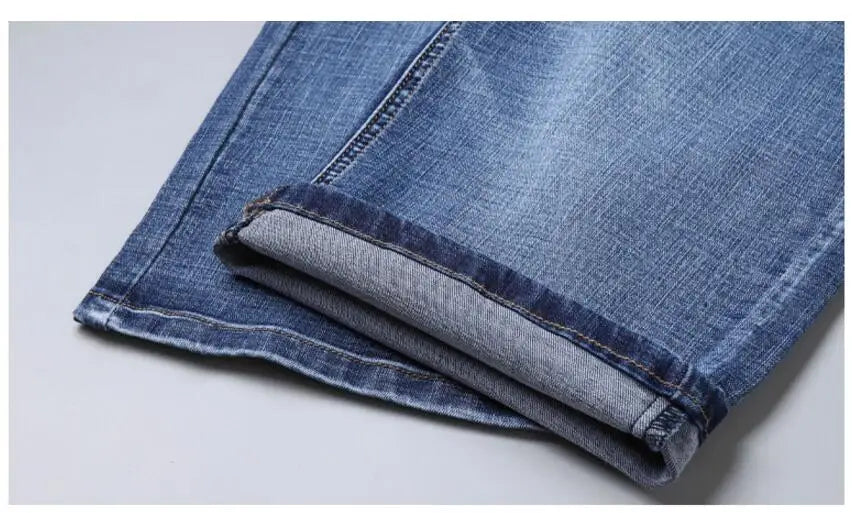 Summer Thin Denim Shorts For Men Good Quality Shorts Jeans Men Cotton Solid Straight Jeans Shorts Male Blue Casual Jeans Size 40