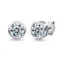 1ct 2ct Total D Color Round Moissanite 18K Gold Plated Stud Earrings Stud Earrings  For Woman