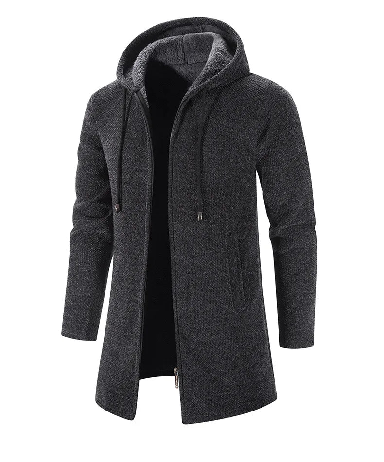 Autumn And Winter Cashmere Men's Cardigan Chenille Outer Sweater Coat Windbreaker Solid Color Fashion Clothing