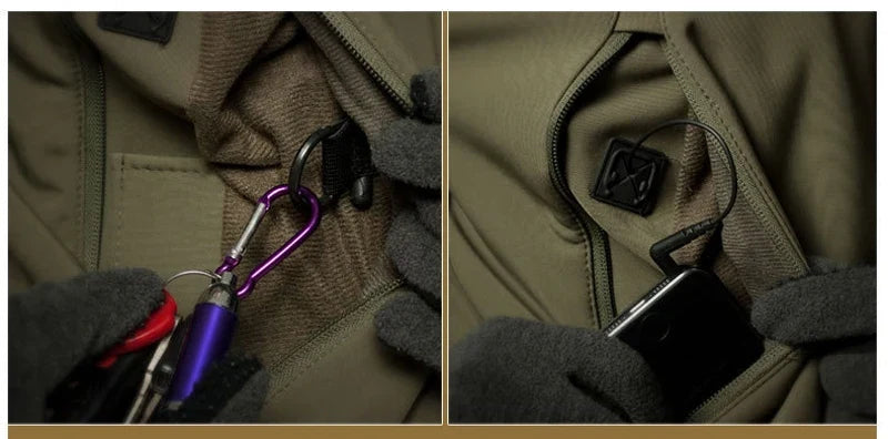 2024 New Fashionable Shark Skin Soft Shell Jacket Men's Tactical Windproof Waterproof Jacket Men's Jacket Hooded Jacket