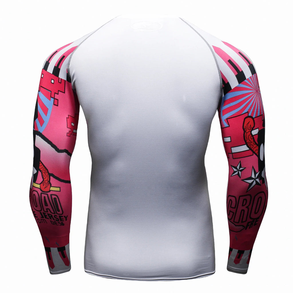 Cody Lundin Quikly Dye Mesh Men's Digital Printed Compression Rash Guard Gym Long Sleeve Jiu Jitsu Shirt Sportswear Swimming Top
