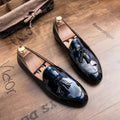 Men's Handmade Tassel Loafers – Genuine Leather Slip-On Dress Shoes for Formal Wear