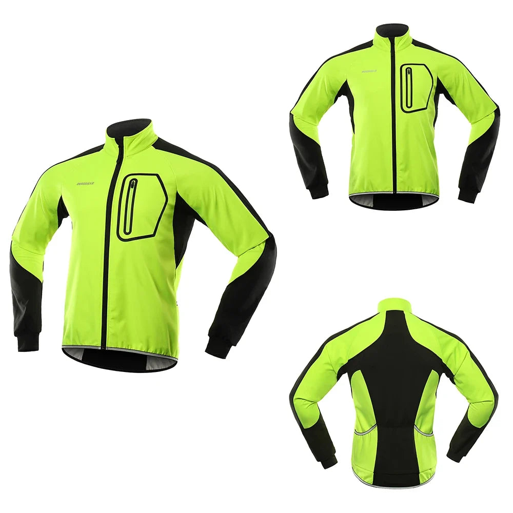 Men's Cycling Jacket Winter Thermal Jacket Softshell Windbreak Waterproof Bike Coat Bicycle Raincoat BG011