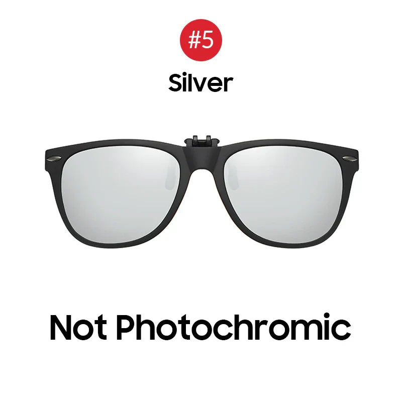 Men Photochromic Polarized Lens Flip Up Clip on Sunglasses Women Driving Sun Glasses with Clips 2026 Trending Product