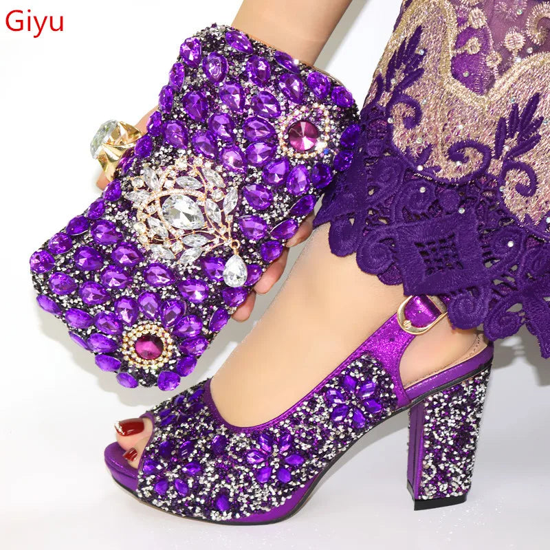 Women Shoes and Bags To Match Set Italy Party Pumps