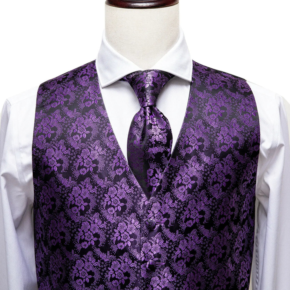 Green Mint Purple Mens Silk Vest Tie Jacquard Autumn Spring Suit Waistcoat Jacket Necktie Hanky Cufflinks for Men Wedding
