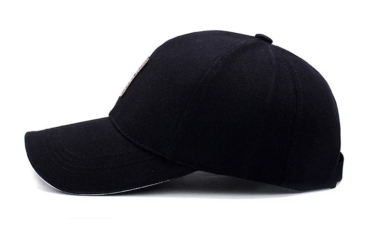 Men Structured Baseball Cap Solid Cotton Snapback Spring Autumn Women Label Stick