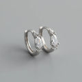 New Arrival Fashion Korean Blue Zircon Spike Geometric Stud Earrings for Women Real 925 Sterling Silver Gothic Jewelry