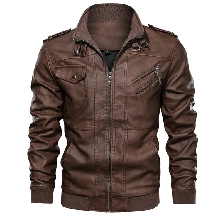 New Men's Leather Jackets Autumn Casual Motorcycle PU Jacket Biker Leather Coats Brand Clothing EU Size SA722