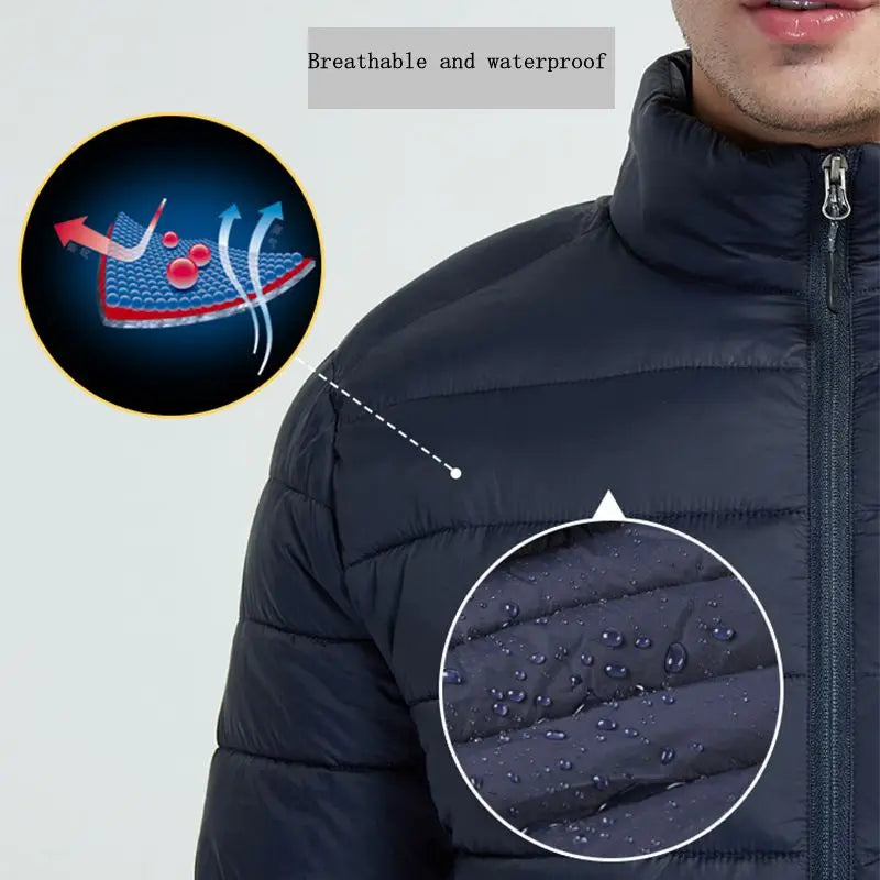 Men Heated Jacket USB Winter Outdoor Electric Heating Male Bobojaco Warm Sprots Thermal Coat Clothing Heatable Men's Parka