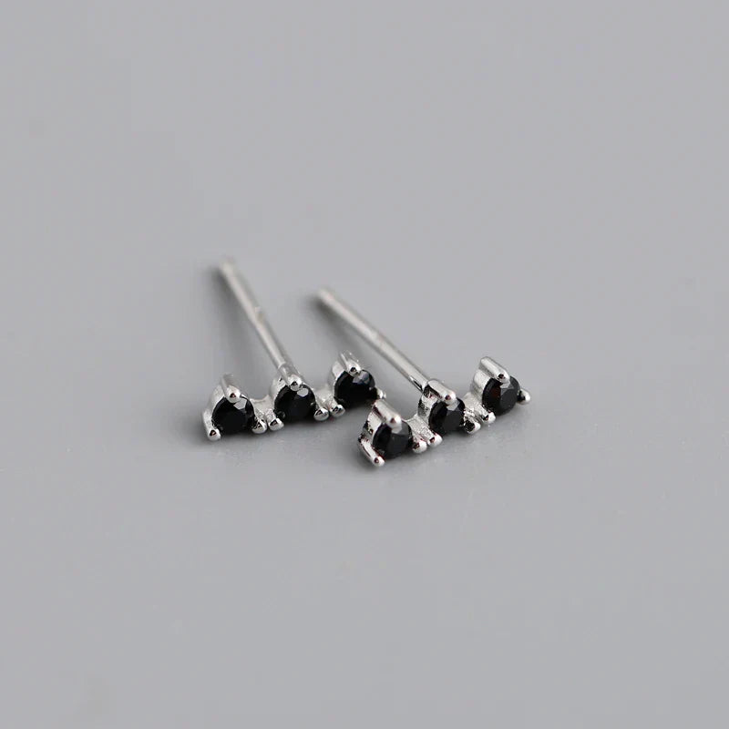 New Arrival Fashion Korean Blue Zircon Spike Geometric Stud Earrings for Women Real 925 Sterling Silver Gothic Jewelry