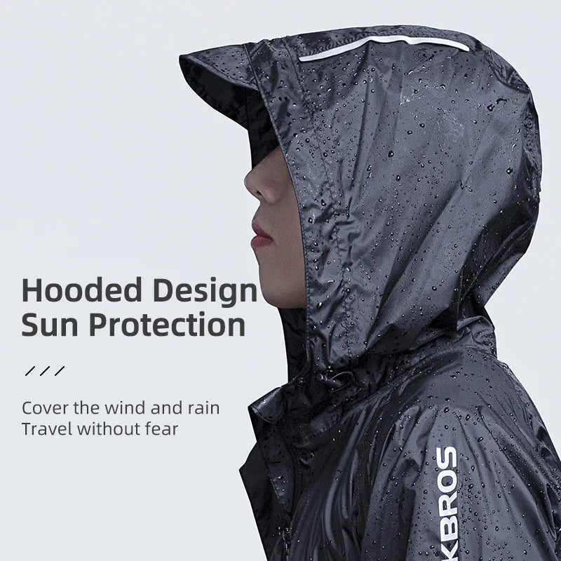 Waterproof Cycling Rain Coat Men Breathable Windproof Reflective Hooded Raincoat Outdoor Sport Windbreaker Jacket