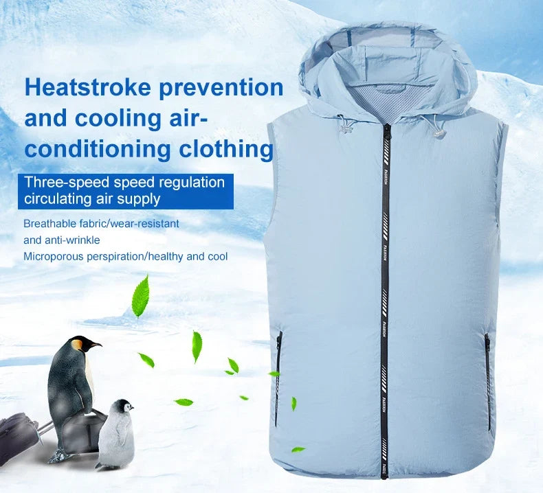 Summer Sport Fan Air Condition Cool Man Woman Travel Ultralight Brand Outdoor Vest Clothes Jacket Sun Windbreaker Fishing Worker