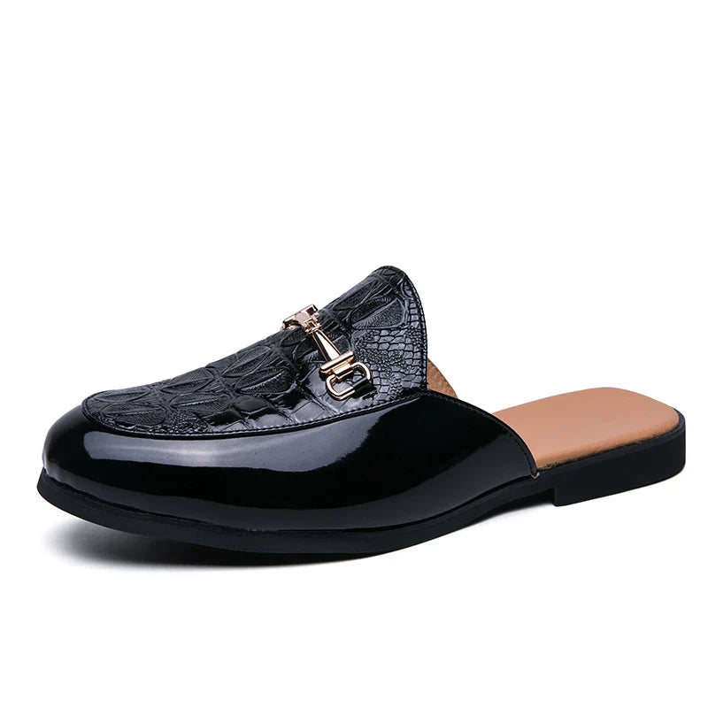 Italian Half Shoes For Men Leather Mens Casual Shoes Loafers Slippers Coiffeur Luxury Designer Man Slide Slipper Buty Meskie