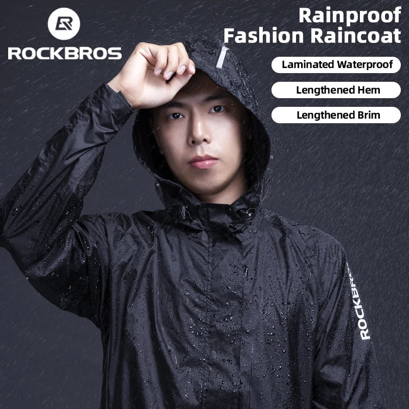 Waterproof Cycling Rain Coat Men Breathable Windproof Reflective Hooded Raincoat Outdoor Sport Windbreaker Jacket