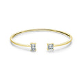 925 Sterling Silver Luxury Asymmetry Sparkling AAAAA Zirconia Open Size Bangle Bracelet For Women Wedding Fine Jewelry