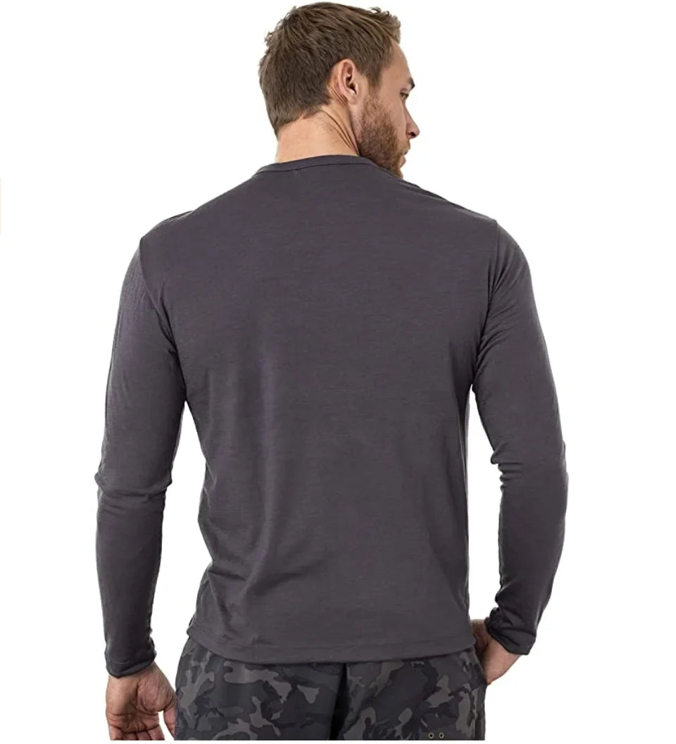 Men's 100% Merino Wool Base Layer Shirt 240G Thermal Top Warm Wicking Breathable Anti-Odor Underwear Warm Clothing Base Layer