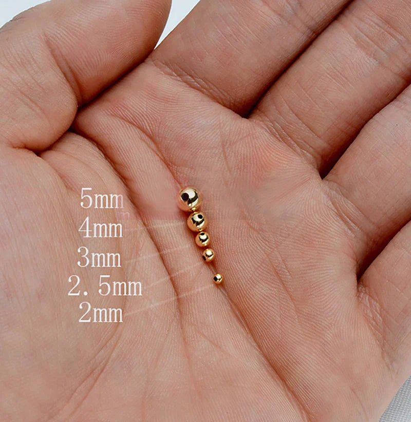 Genunie 18k Gold Beads DIY Acessories Bracelet Necklace Anklet Earrings Fine Jewelry Findings High Polished Au750 Gold Beads