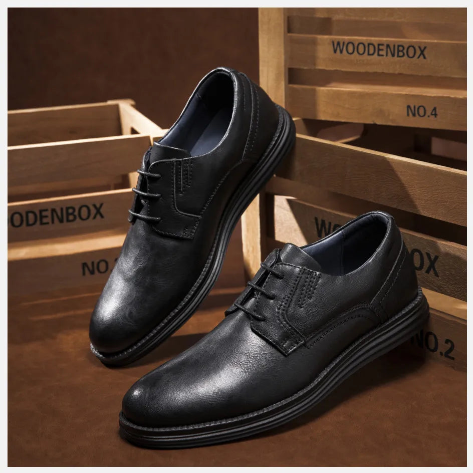 Male Sneakers Autumn/Winter traf Leather Men Casual Shoes Business Work Office Lace-up Dress shoes For Men Size47