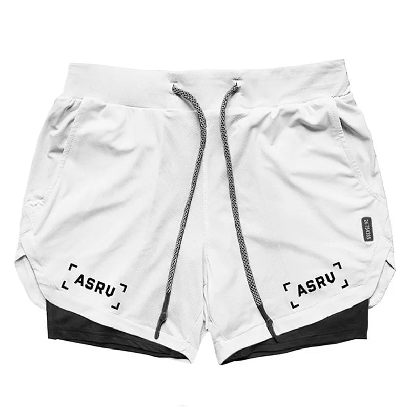 Men's Summer Quick Dry Running 2 in 1 Shorts Sports Jogger Short Pants Male Gym Fitness Training Sweatpants Plus Size M-5XL