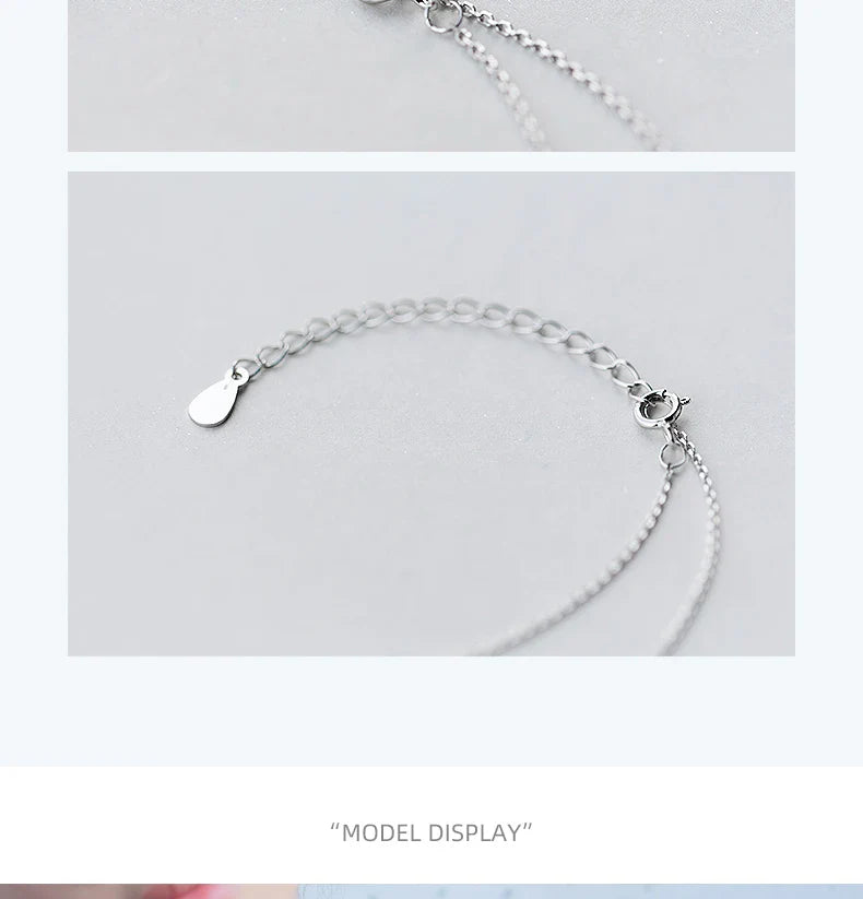 Marine Life Adjustable Necklace for Women Shiny Zircon Starfish Pearl Sterling Silver 925 Pendant Necklace Fine Jewelry