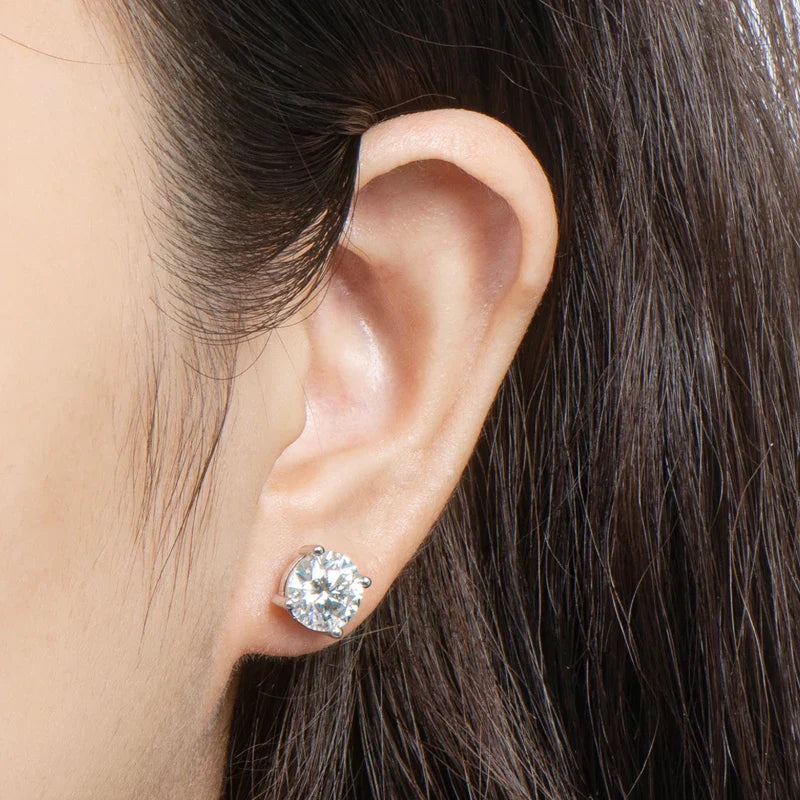 3mm/4mm/5mm/6.5mm/8mm/9mm/10mm/11mm Certified D VVS1 Moissanite Stud Earrings 925 Silver Earrings For Women Men Jewelry