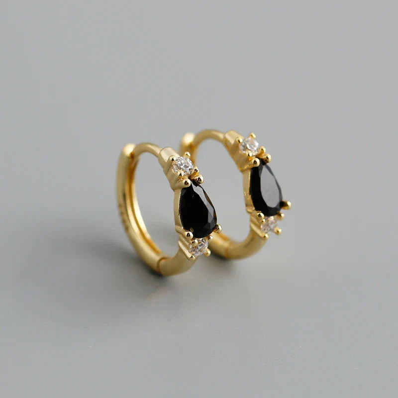 New Arrival Fashion Korean Blue Zircon Spike Geometric Stud Earrings for Women Real 925 Sterling Silver Gothic Jewelry