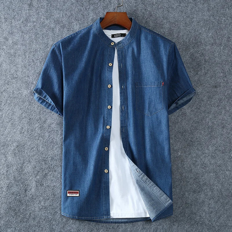 Men Cotton Light Blue Denim Shirts
