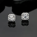 Original Design 6*6mm Asscher High Carbon Diamond Stud Eearrings for Women 2021 Jewelry 925 Sterling Silver Ruby Earrings Gift