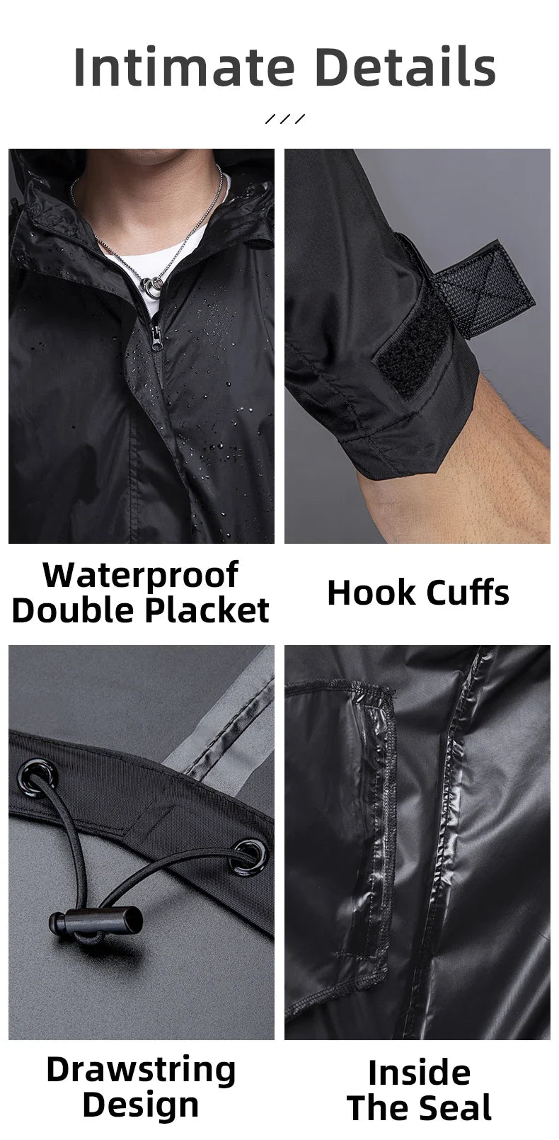 Waterproof Cycling Rain Coat Men Breathable Windproof Reflective Hooded Raincoat Outdoor Sport Windbreaker Jacket