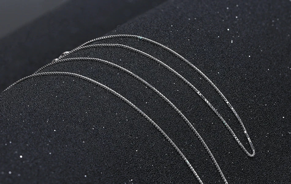 Slim 0.6mm Box Chain Necklace Italy 925 Silver Woman Man Necklace 45cm 18''Long  Jewelry Gift Wholesale OSC07
