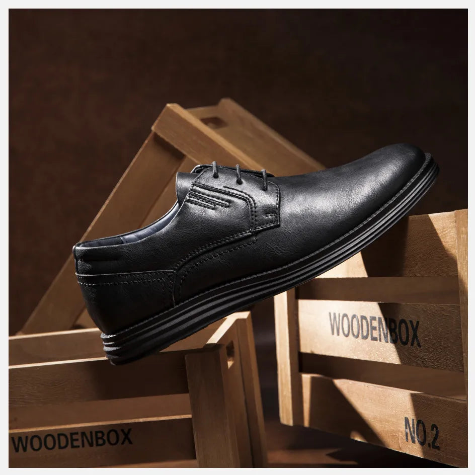 Male Sneakers Autumn/Winter traf Leather Men Casual Shoes Business Work Office Lace-up Dress shoes For Men Size47