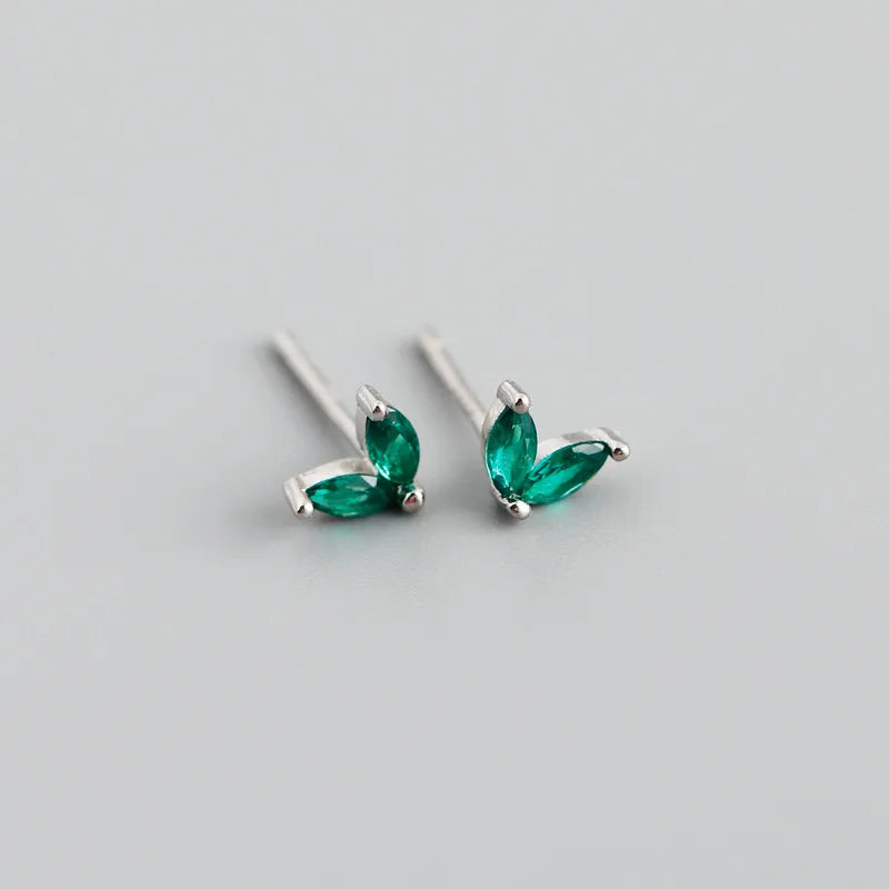 925 Sterling Silver Fashion Korean Chic Blue Horse Eye Zircon Stud Earrings for Women Teen Simple Color Piercing Jewelry