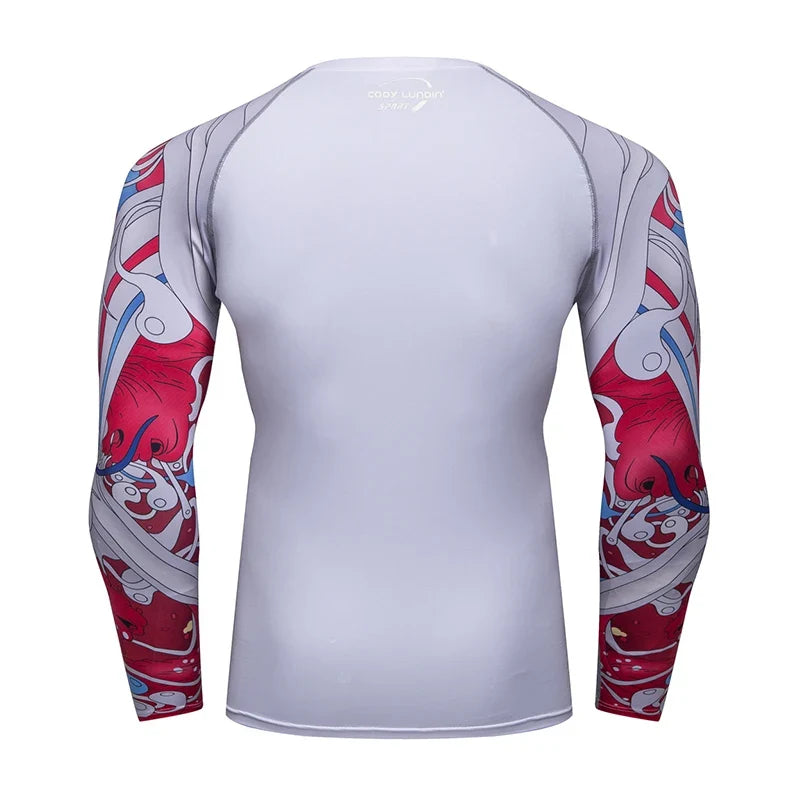 Clothes Full Sleeve White Rashguards For Swimwear Anti -uv Sunscreen T Shirt Boxing Trainning Wear Bjj Jiu Jitsu Rash Guard