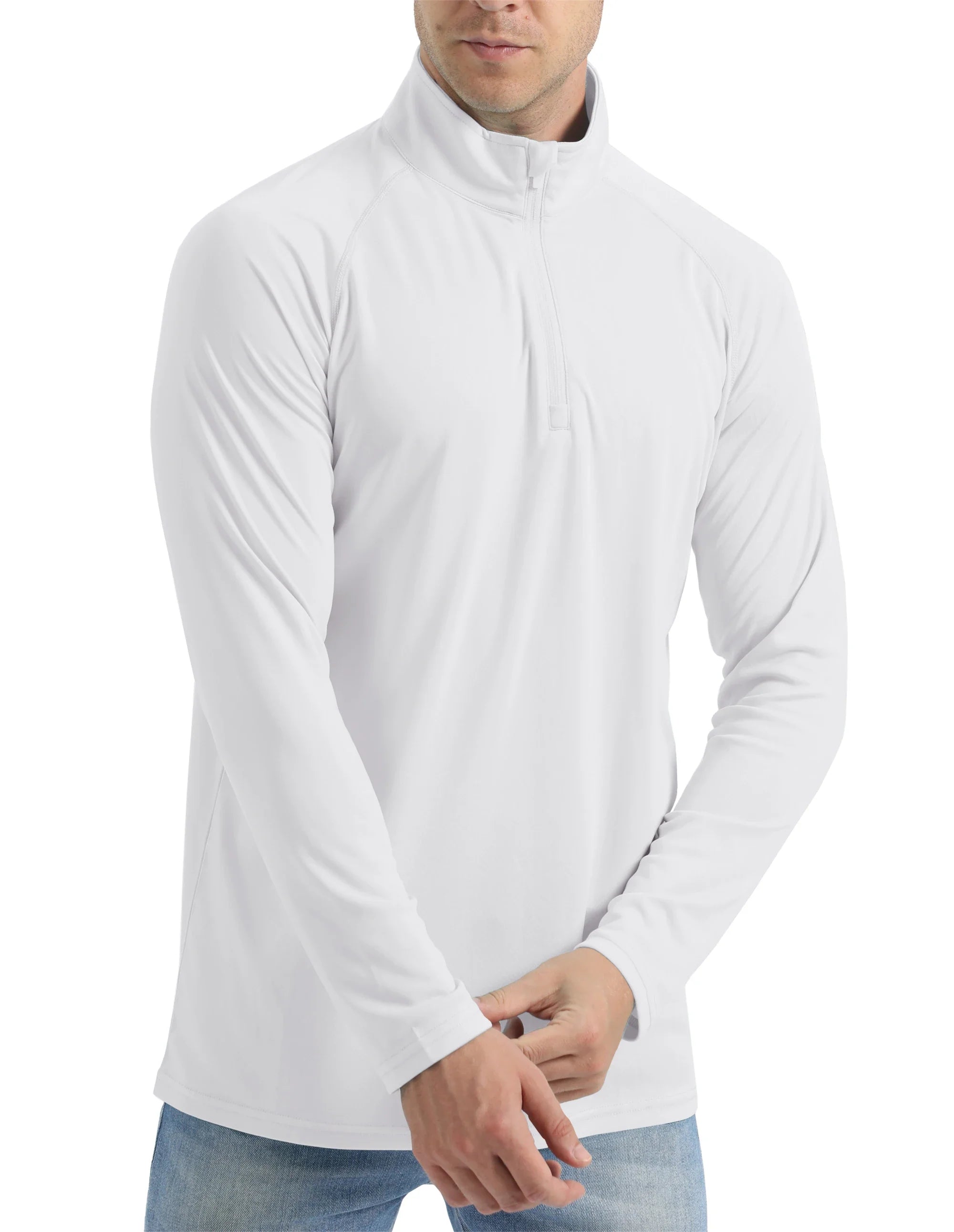 Mens UPF50+ UV Protection T-Shirt Lightweight Long Sleeve Quick Dry Fishing Shirt Outdoor Hiking Workout Rash Guards