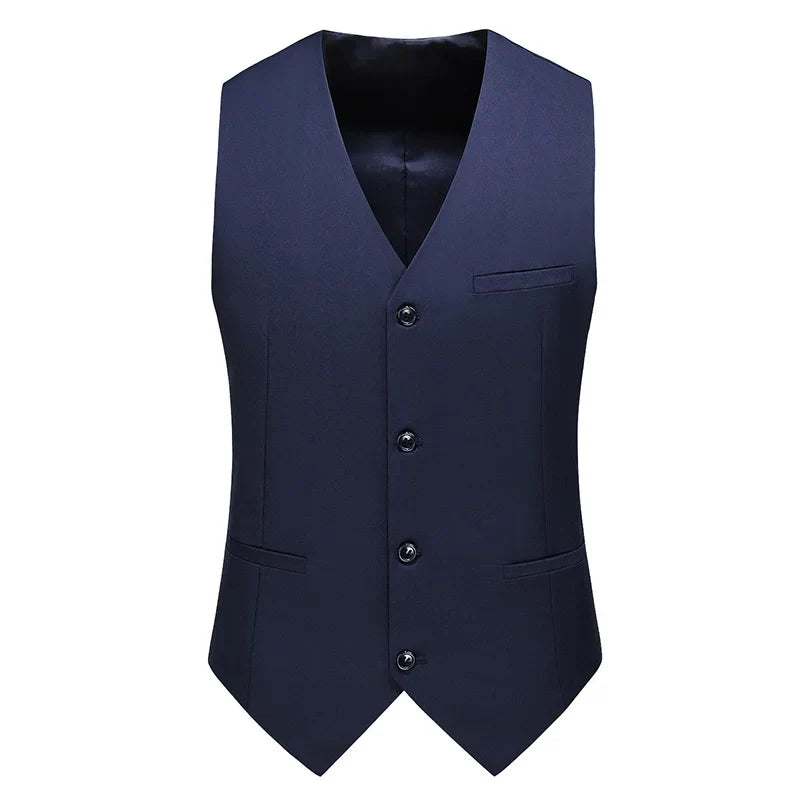 Royal Blue Vest Waistcoat Men's Brand New Slim-Fit V Neck Dress Vests Mens Formal Business Wedding Tuxedo Chaleco Hombre 6xl