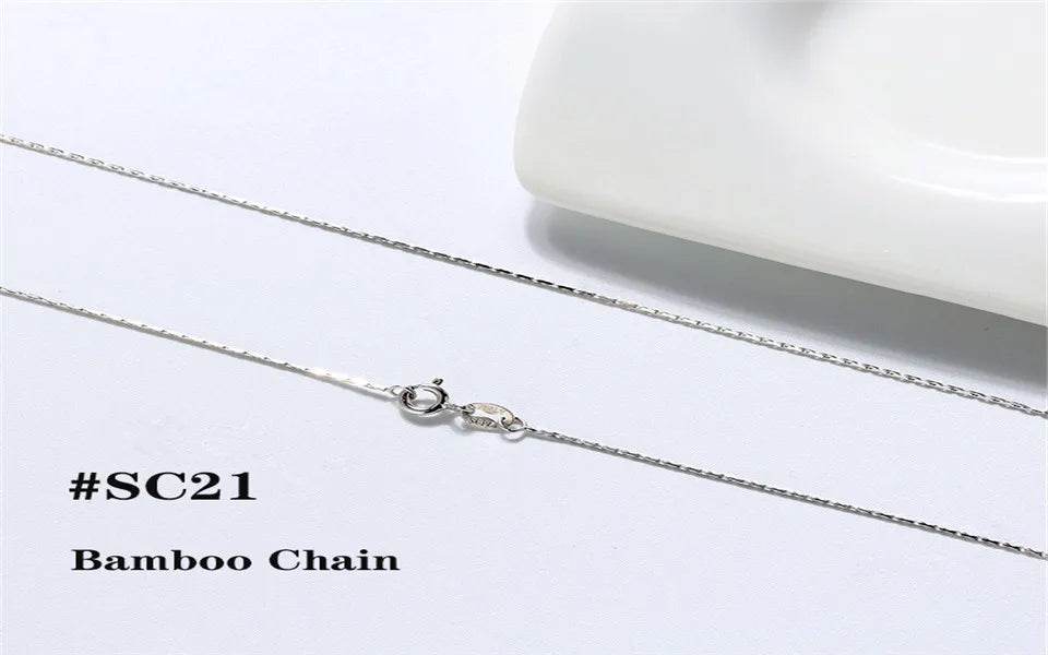Real 925 Silver Link Chain Necklace For Women Men Basic Neck Chain Trendy Silver Cross Box Snake Chain Jewelry OSC20