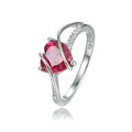 Heart Shape Ruby 925 Sterling Silver Ring 2.5 Carats Women Love Ring for Party Wedding and Engagement Romantic Gift