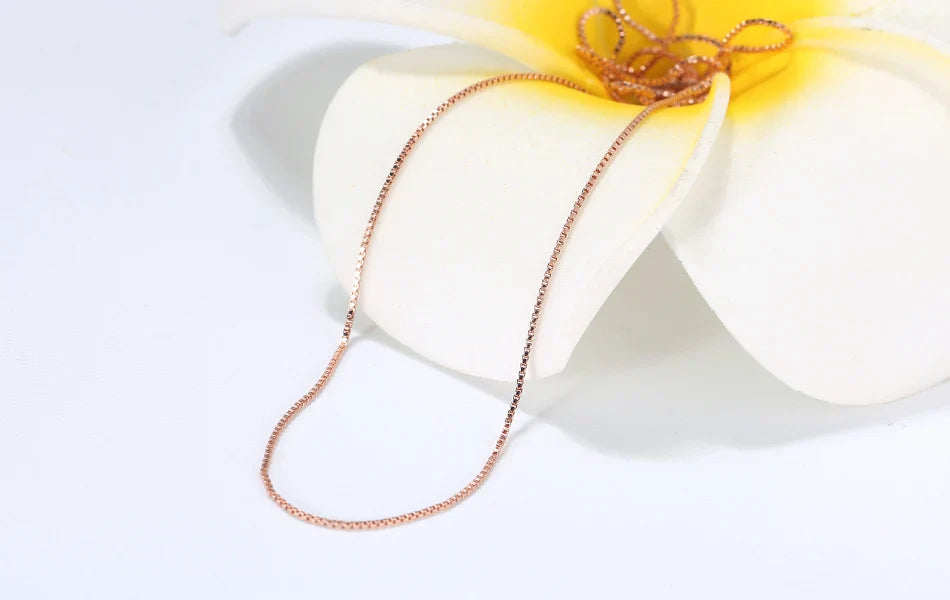 Slim 0.6mm Box Chain Necklace Italy 925 Silver Woman Man Necklace 45cm 18''Long  Jewelry Gift Wholesale OSC07