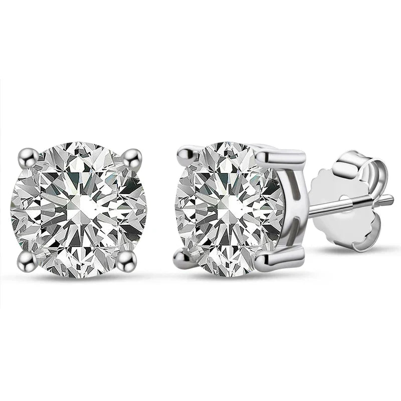 3mm/4mm/5mm/6.5mm/8mm/9mm/10mm/11mm Certified D VVS1 Moissanite Stud Earrings 925 Silver Earrings For Women Men Jewelry