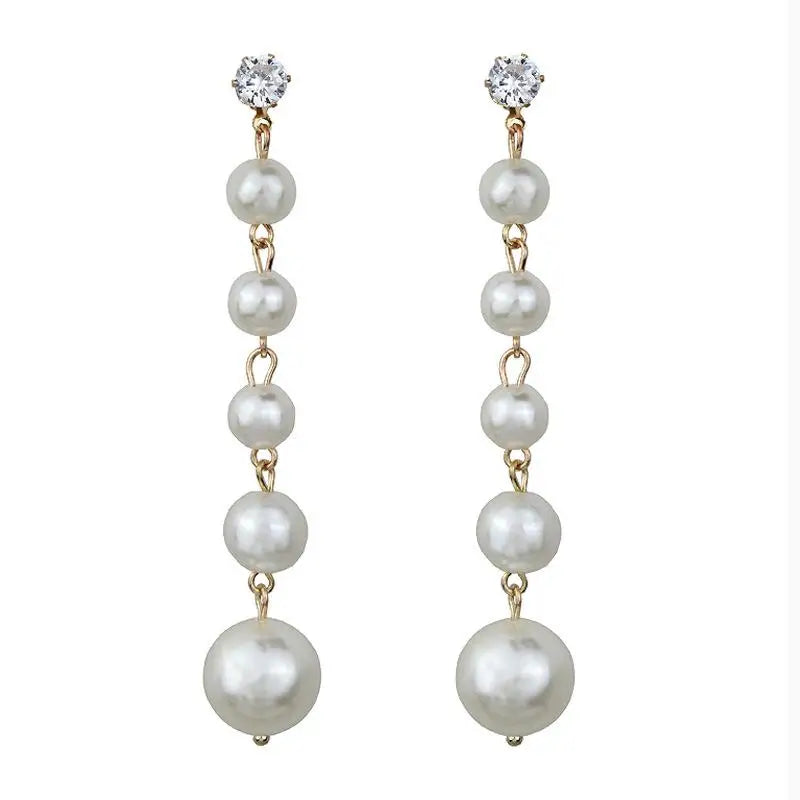 Best Selling Wild Fashion Simple Pearl Bean  Earrings Style Women Girls Earrings Jewelry Wholesale Crystal Earrings Brincos