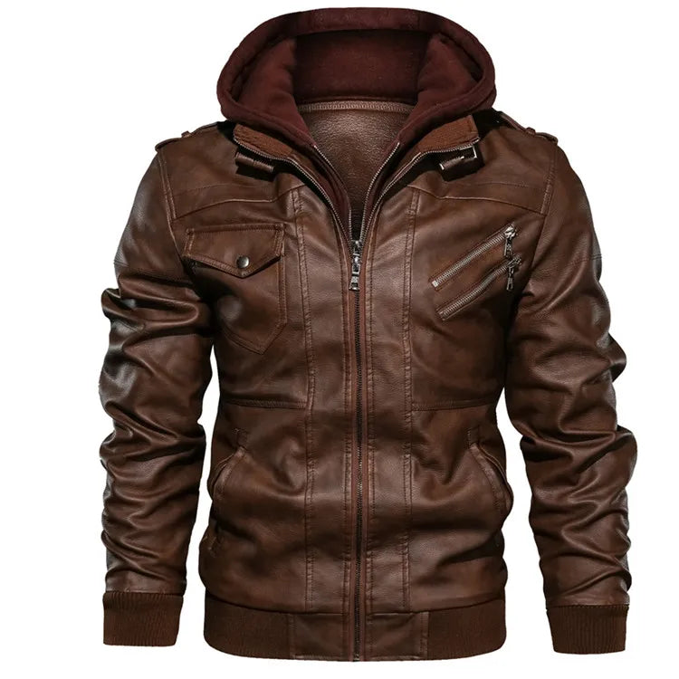 New Men's Leather Jackets Autumn Casual Motorcycle PU Jacket Biker Leather Coats Brand Clothing EU Size SA722