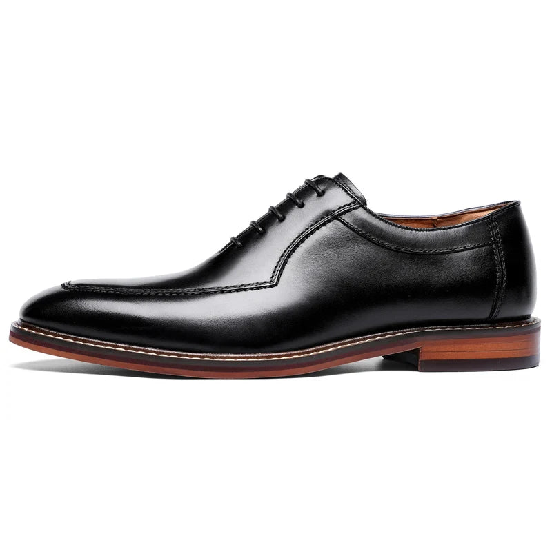 Dress Shoes Men Italian Style Genuine Leather Men's Wedding Shoes Lace Up Formal Gentleman Shoes Party Office High Heel