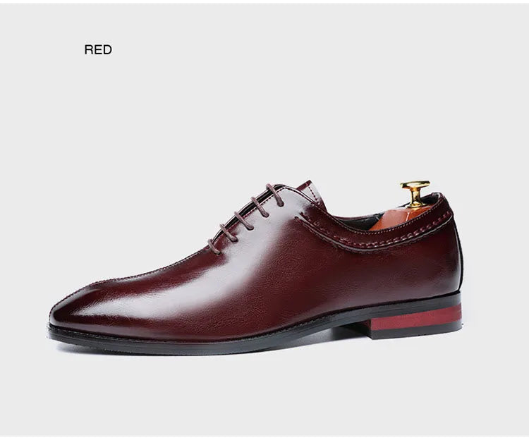 High Quality Retro Men Formal Leather Dress Shoes Pointed Toe Business Oxford Shoes Plus Size 38-48 Men Wedding Shoes