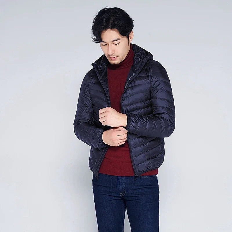 11XL 10XL Large Size Down Coats Male Ultra Light Down Jacket Men Windbreaker Feather Lightweigt Hooded Winter Parka