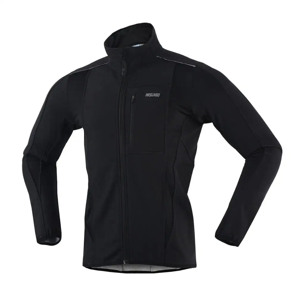 Men's Warm Cycling Jacket Fleece Bike Jersey Windproof Waterproof Softshell Coat Bicycle Clothing Motorcycle Raincoat