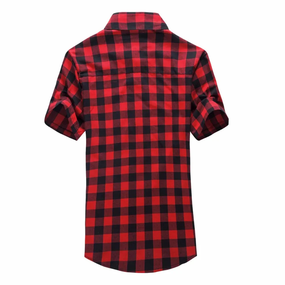 Mens Checkered Shirts Short Sleeve Shirts