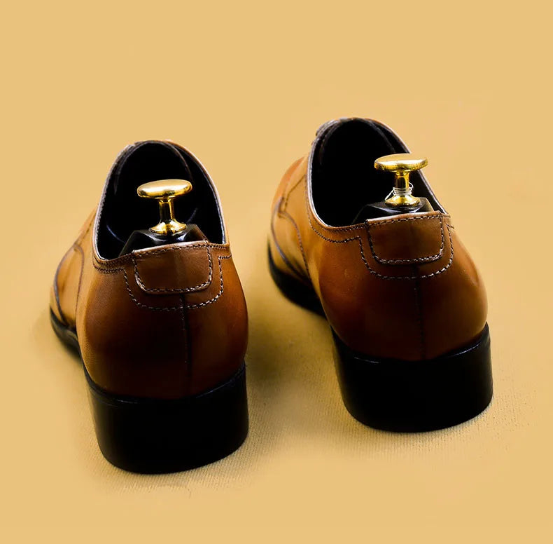 High Quality Handmade Oxford Dress Shoes Men Genuine Cow Leather Suit Shoes Footwear Wedding Formal Italian Shoes Hot Size 37-46
